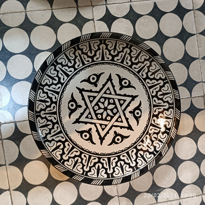 Black Moroccan fez pottery plates dishwasher and microwave safe