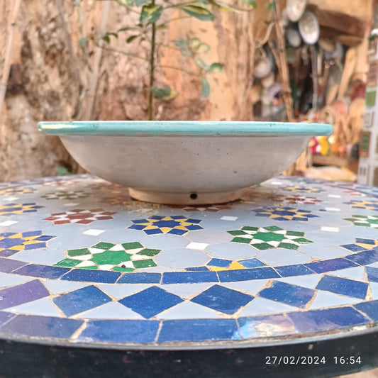 Moroccan Fez Pottery Serving Bowl – Hand Painted Ceramic Bowl, 35 cm
