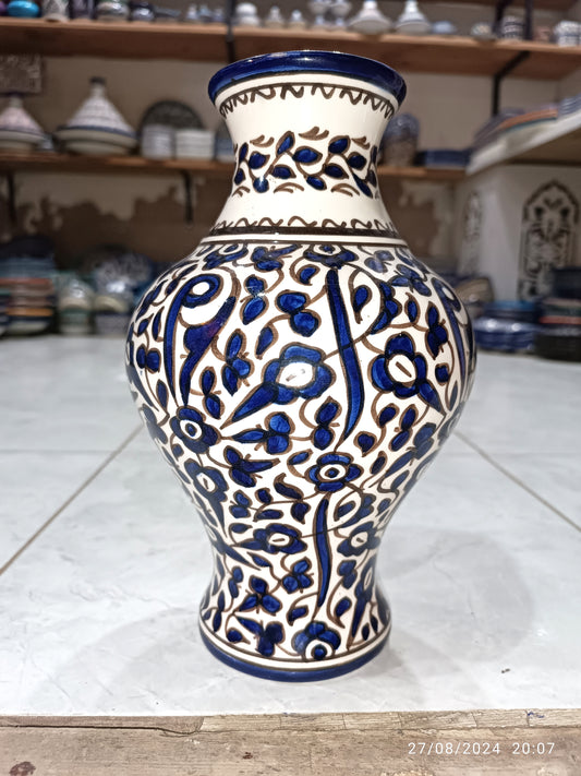 Moroccan ceramic vase, handmade and hand painted