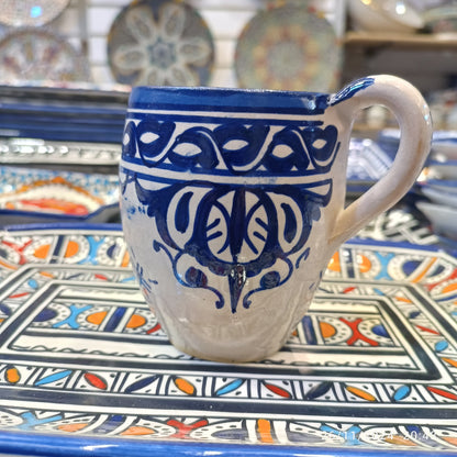 6 large mugs handmade and hand-painted old motif