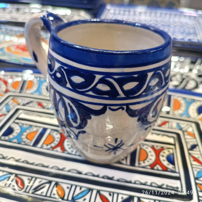 6 large mugs handmade and hand-painted old motif