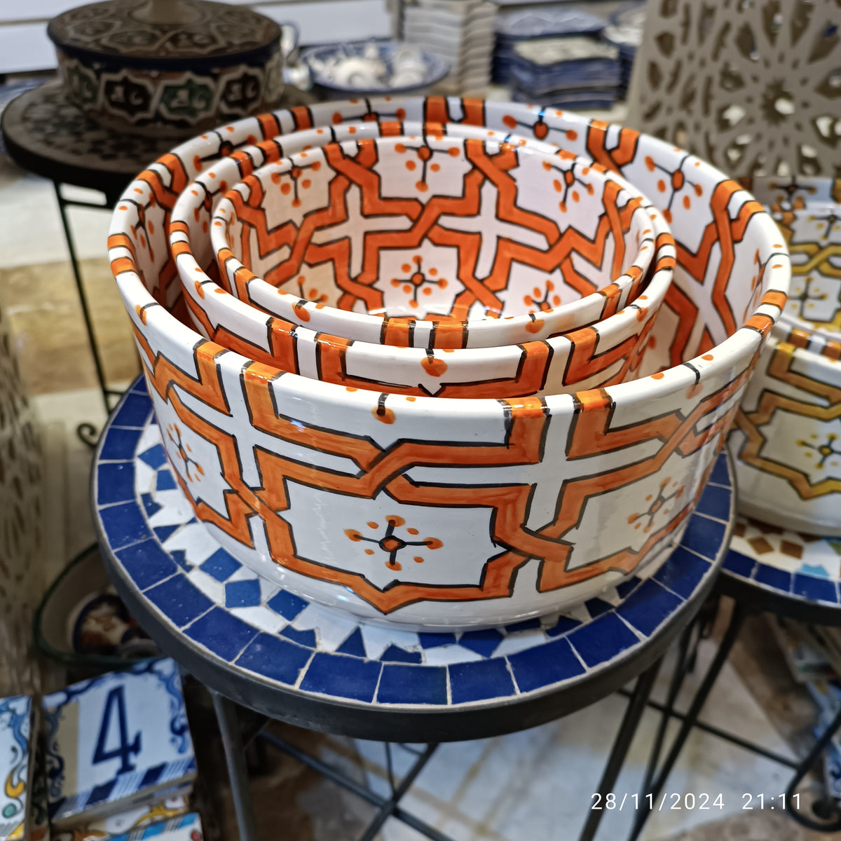 Handmade Moroccan fez pottery Bowls – Hand-Painted Moroccan ceramic