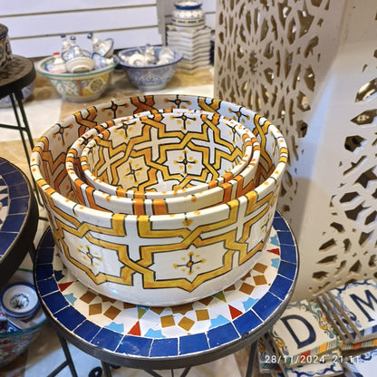 Handmade Moroccan fez pottery Bowls – Hand-Painted Moroccan ceramic