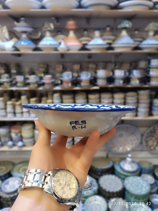 24 ceramic dinner plats, handmade and hand-painted (24 pieces set)