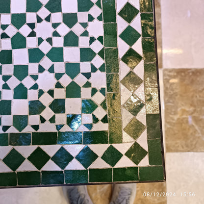 Handmade Rectangular Moroccan Zellige Mosaic Table – Authentic Fes Craftsmanship