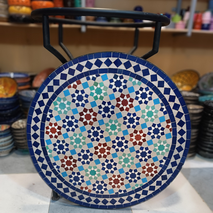 Handmade Moroccan Mosaic Table from Fez – Outdoor Zellige Patio & Garden Table