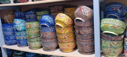 6 bowls handcrafted hand painted different colors