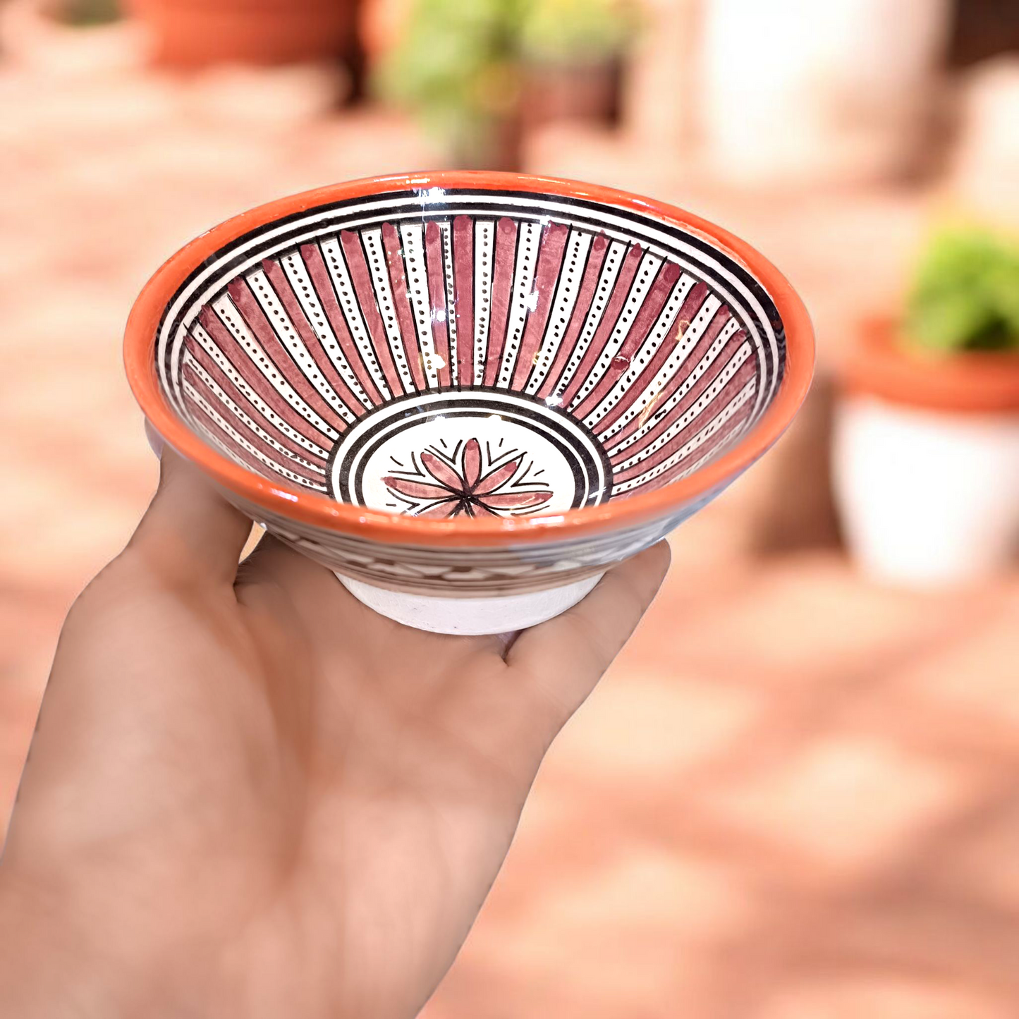 Moroccan Ceramics  6 Bowls – 15 cm | Hand-Painted, Microwave & Dishwasher Safe