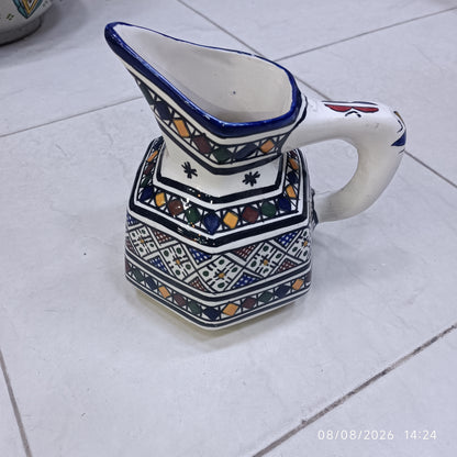 Handmade Fes Ceramic Carafe – 1 Liter Moroccan Pottery Pitcher (Copie) (Copie)