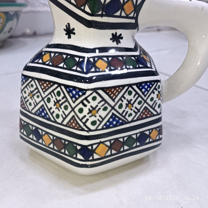 Handmade Fes Ceramic Carafe – 1 Liter Moroccan Pottery Pitcher (Copie) (Copie)