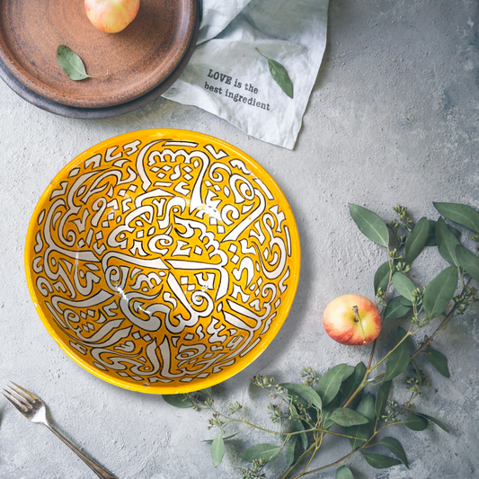 Moroccan salad bowl handmade and hand painted