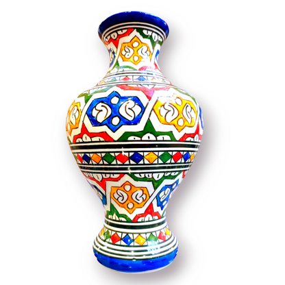 Moroccan ceramic vase, handmade and hand painted