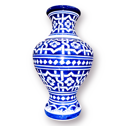 Moroccan ceramic vase, handmade and hand painted