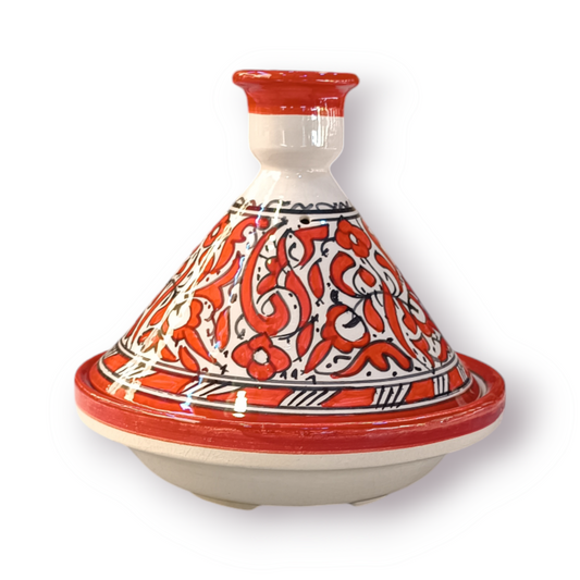 Moroccan Tagine Pot with Hand-Painted Floral Design – Authentic Ceramic Cooking Tagine