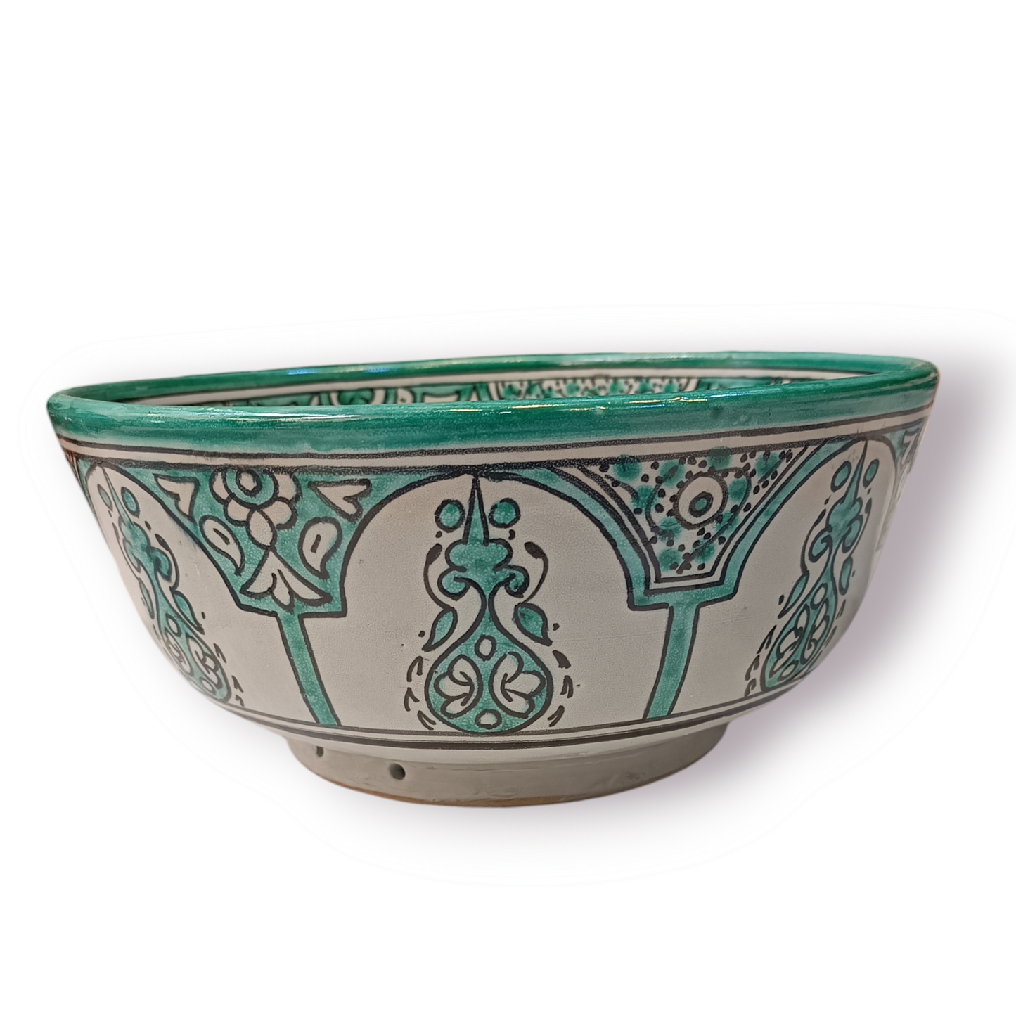 large salad bowl handmade and hand painted from Morocco width 30 cm