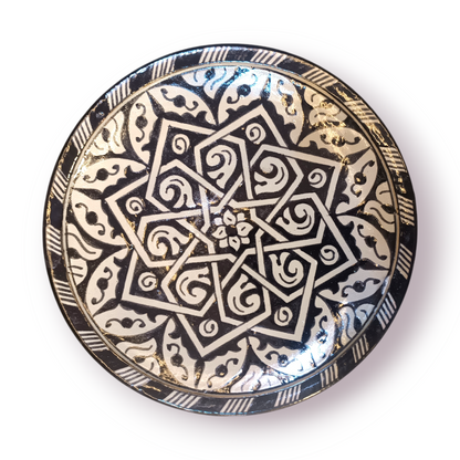 Black Moroccan fez pottery plates dishwasher and microwave safe