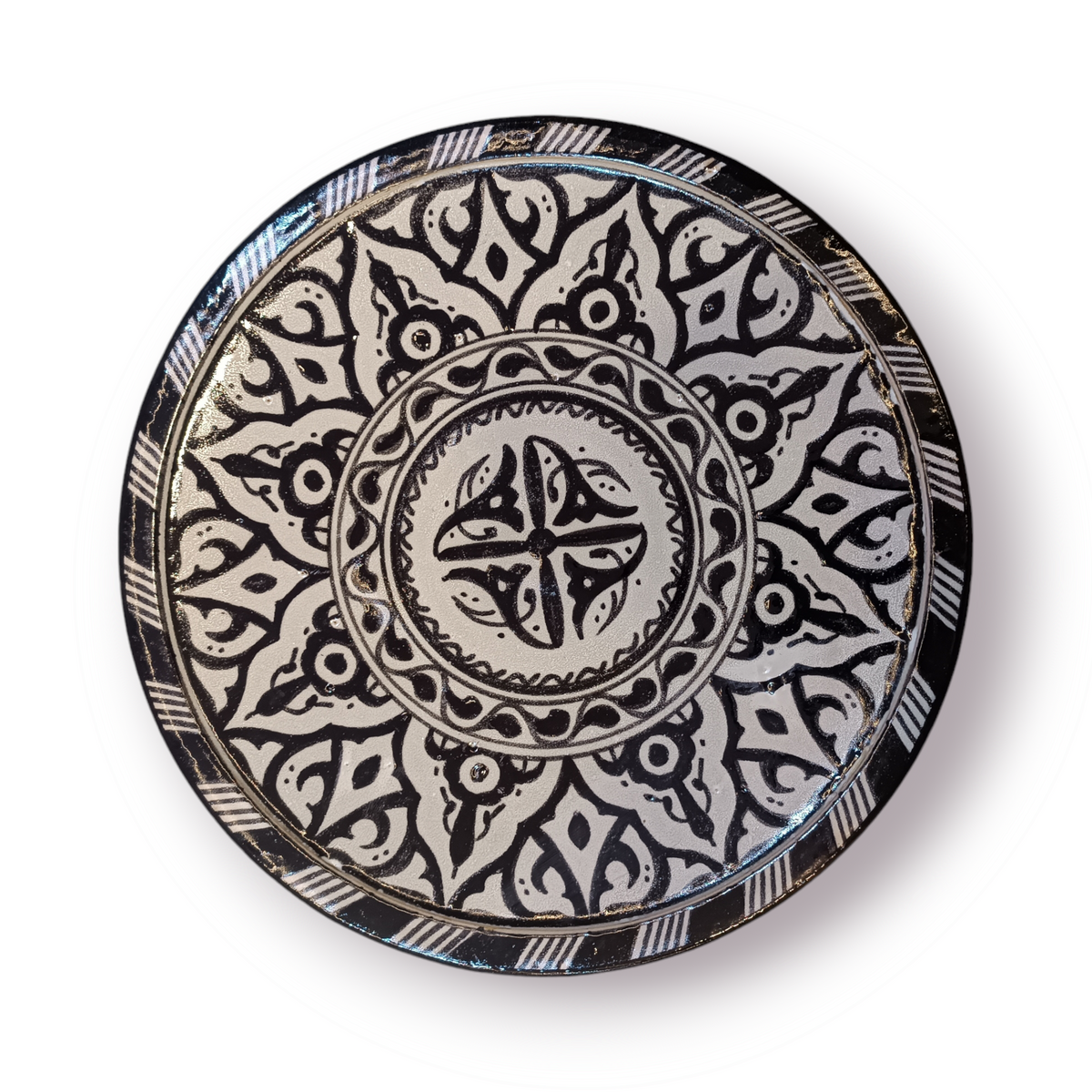 Black Moroccan fez pottery plates dishwasher and microwave safe