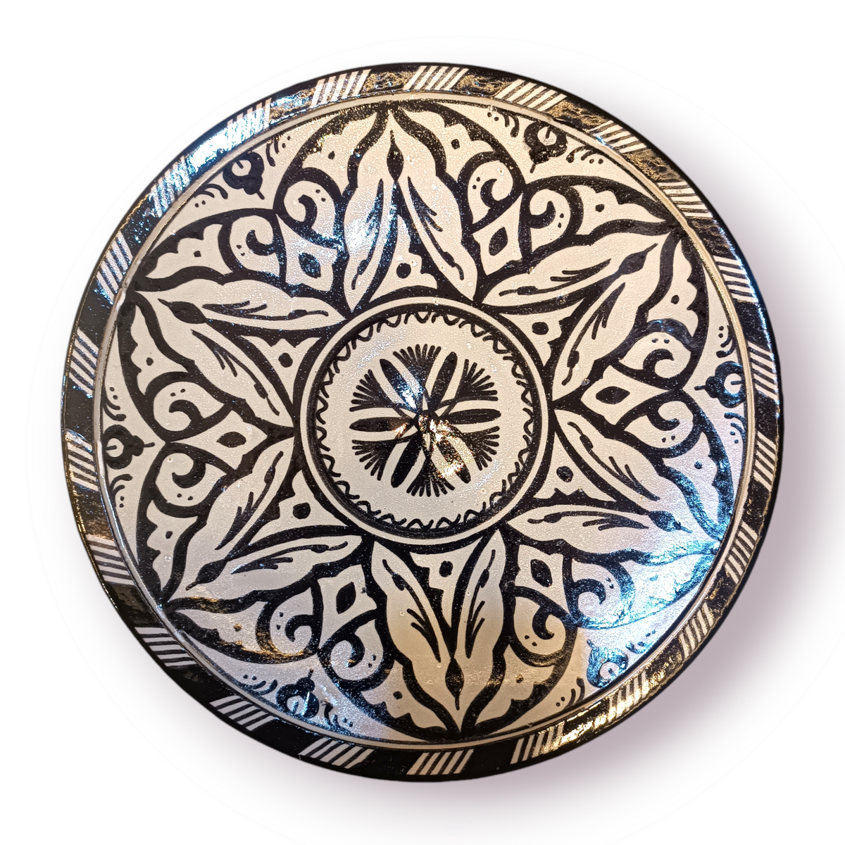 Black Moroccan fez pottery plates dishwasher and microwave safe