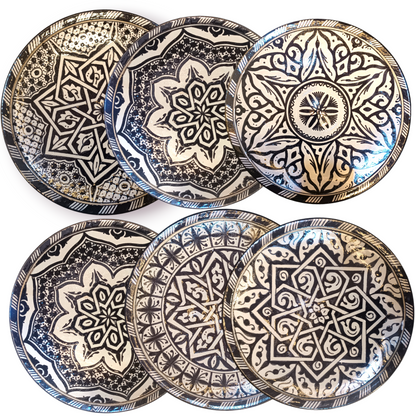 Black Moroccan fez pottery plates dishwasher and microwave safe