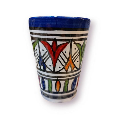set of 6 glasses, Different colors  Moroccan ceramic tea glasses handmade and hand painted,