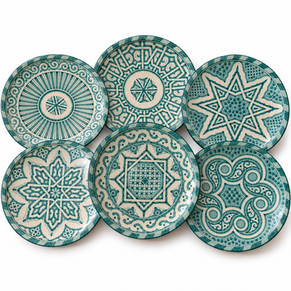 Handmade Moroccan Ceramic Plates & Decorative Wall Plates – Turquoise Geometric Design