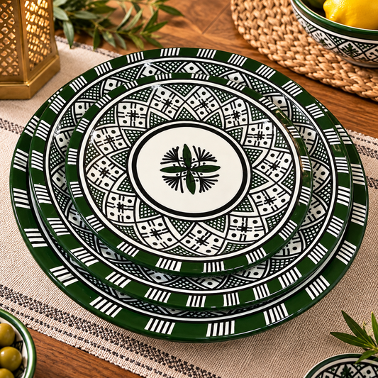 Moroccan Ceramic Plates hand painted 3 Dinner Plates