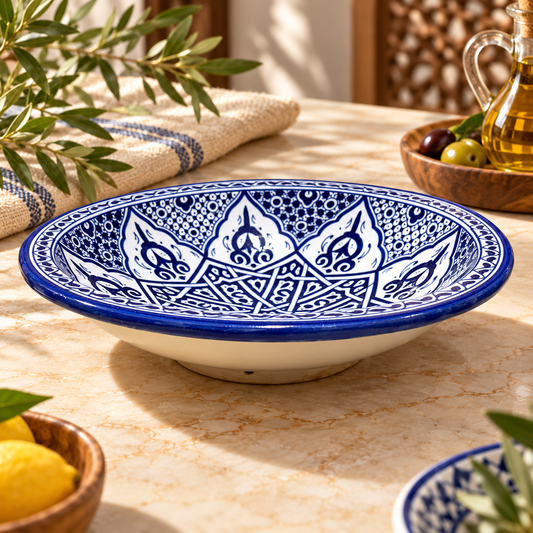 Moroccan Serving Bowl – Hand Painted Ceramic Bowl, 35 cm