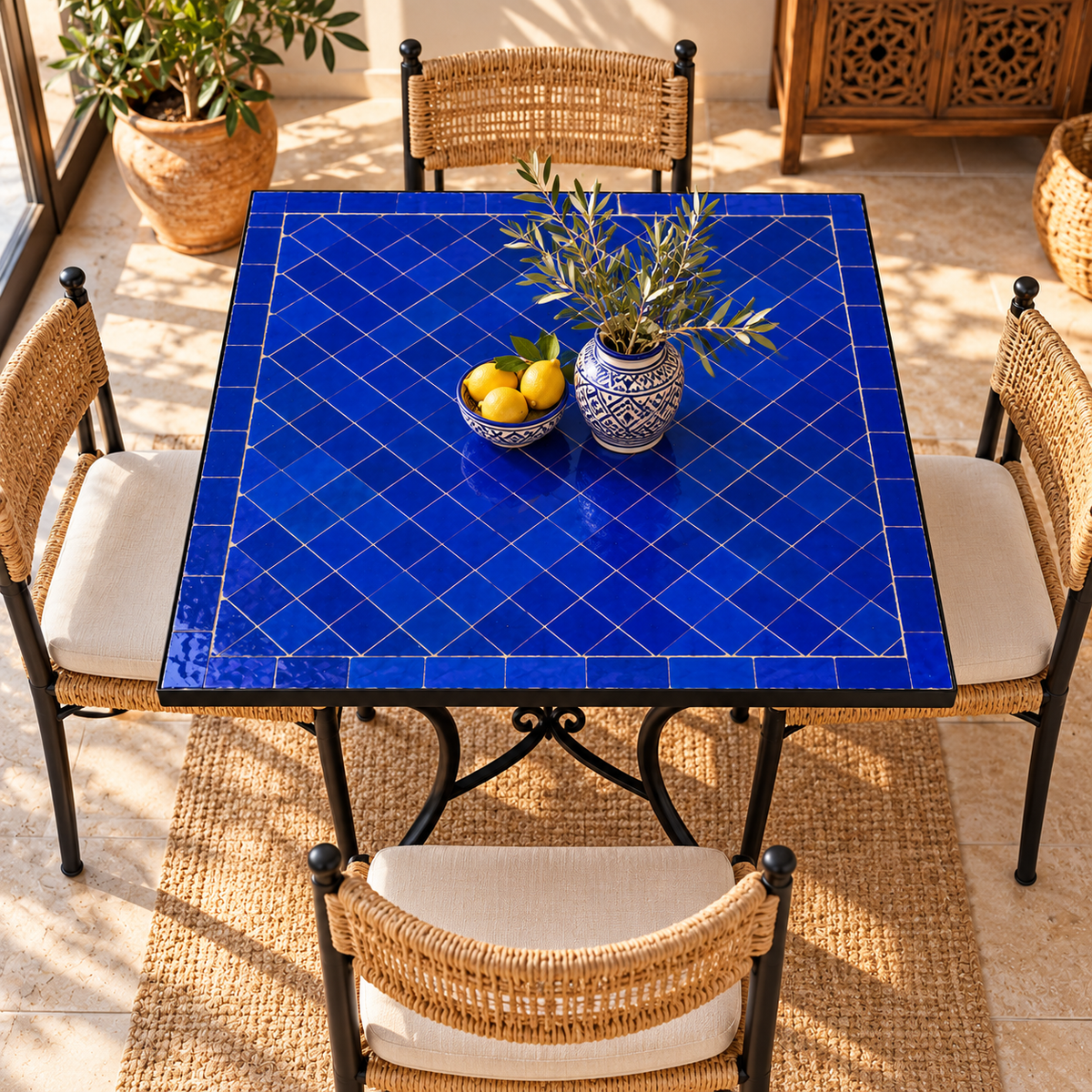 Handmade Moroccan Mosaic Table – Authentic Fez Craftsmanship