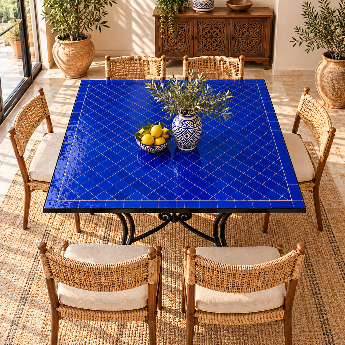 Handmade Moroccan Mosaic Table – Authentic Fez Craftsmanship