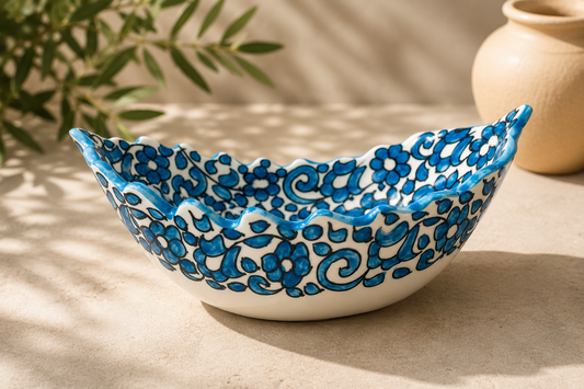 Moroccan fes Ceramic Serving Bowl floral painting