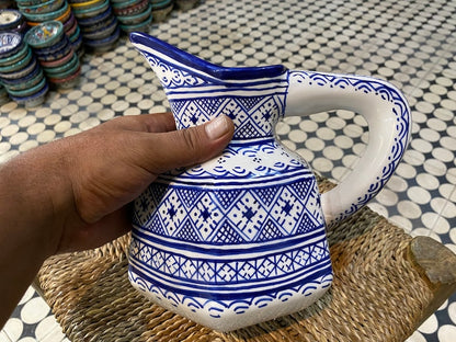 Handmade Fes Ceramic Carafe – 1 Liter Moroccan Pottery Pitcher (Copie) (Copie)