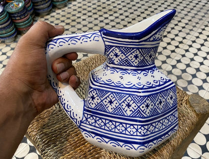 Handmade Fes Ceramic Carafe – 1 Liter Moroccan Pottery Pitcher (Copie) (Copie)