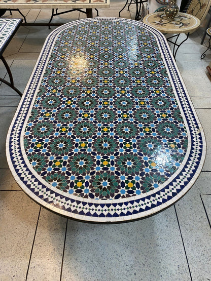 Handmade Moroccan fez Mosaic Table – Authentic Fez Zellige Design