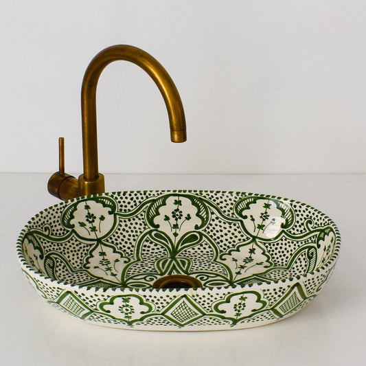 Hand-Painted Moroccan Sink | Fes Pottery workshop
