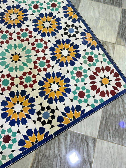 Handmade Moroccan Mosaic Table – Authentic Zellige Art