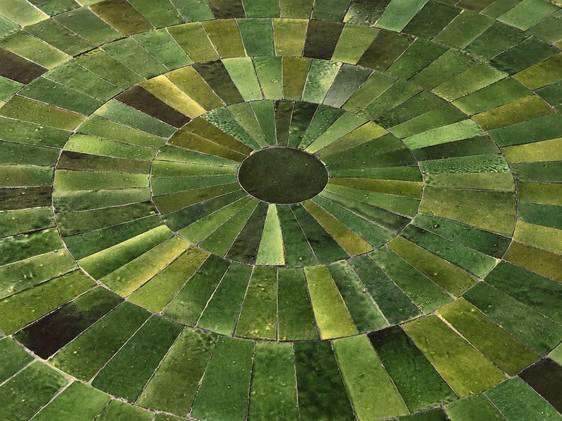 Moroccan Zellige Mosaic Table – Handmade Round Ceramic Tile Table